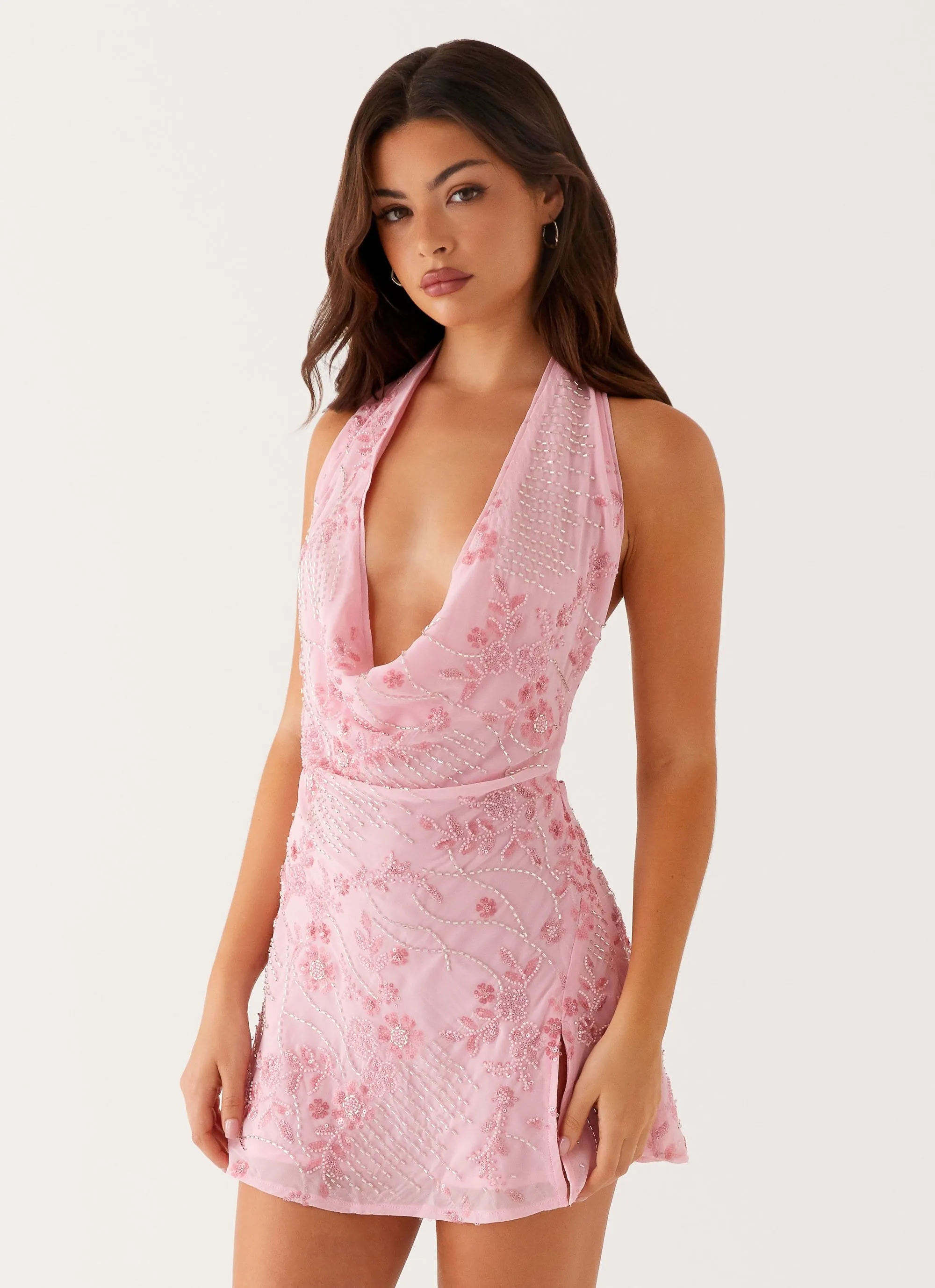 Cinzia Beaded Mini Dress - Pink sold by Peppermayo product image thumbnail 5