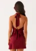 Heavy Hearted Mini Dress - Wine sold by Peppermayo