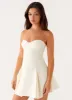 Victoria Strapless Mini Dress - Butter sold by Peppermayo