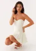 Victoria Strapless Mini Dress - Butter sold by Peppermayo