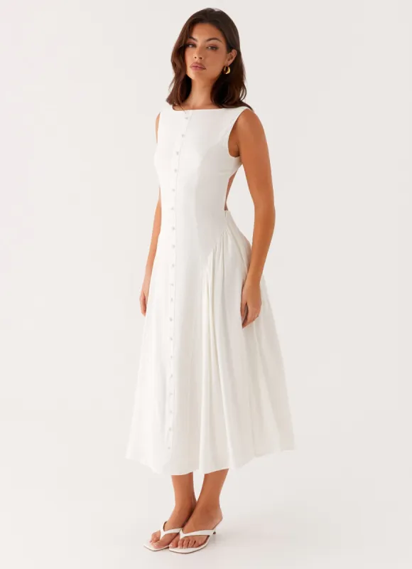 Maylah Midi Dress - White sold by Peppermayo