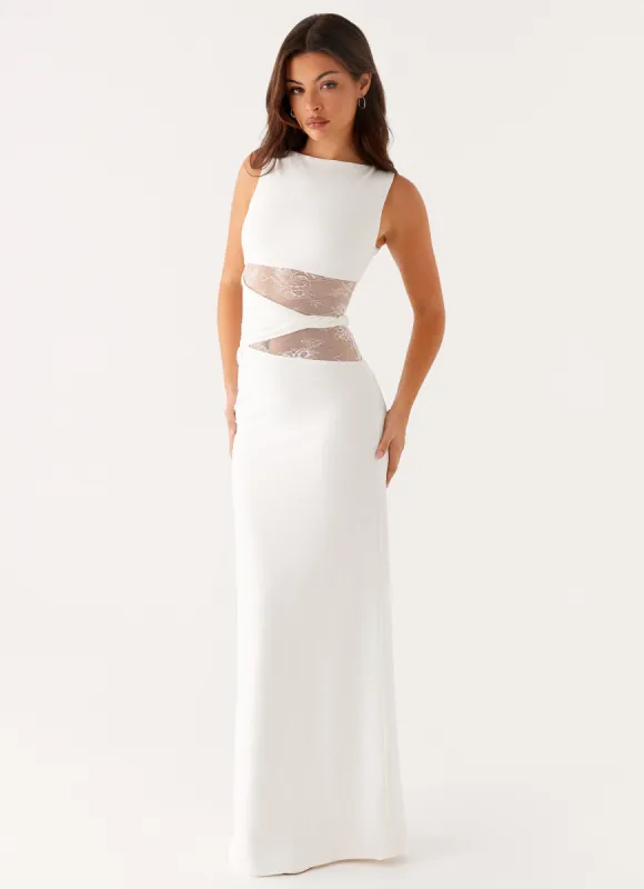 Karma Maxi Dress - White sold by Peppermayo