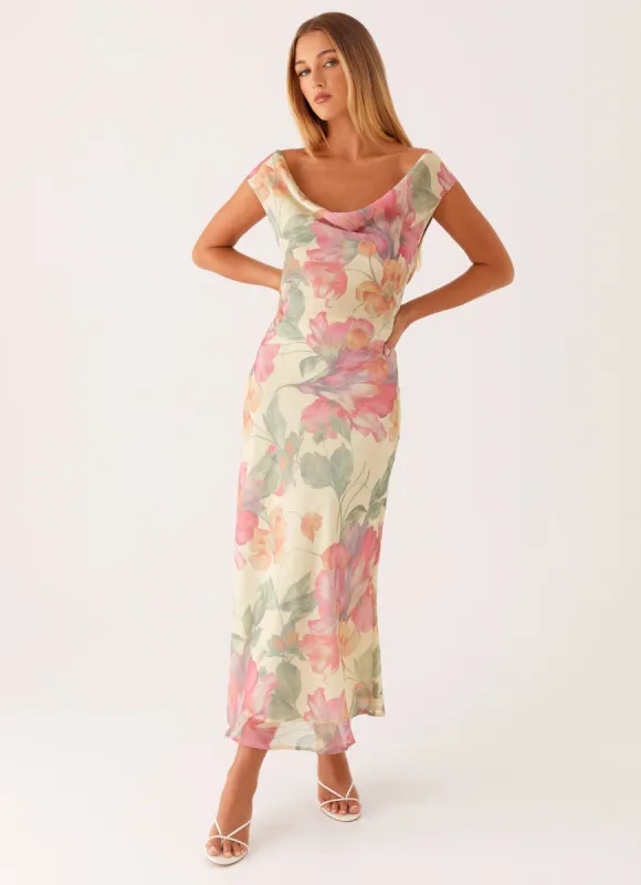 Role Model Maxi Dress - Yellow Peony sold by Peppermayo