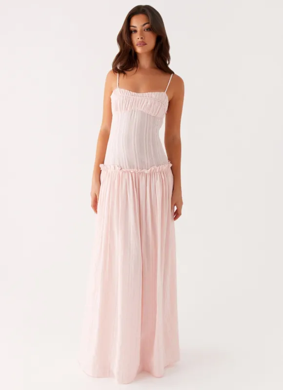 Jacinda Drop Waist Maxi Dress - Pink sold by Peppermayo