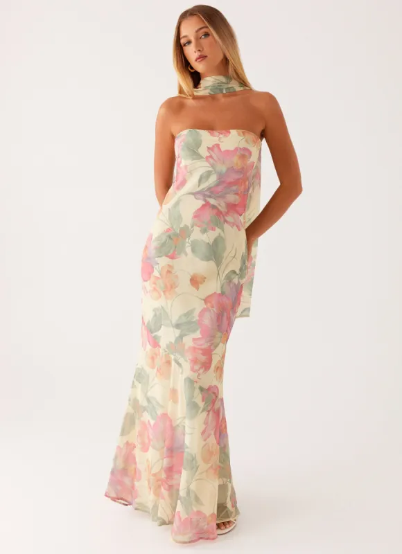 Under The Pagoda Maxi Dress - Yellow Peony sold by Peppermayo