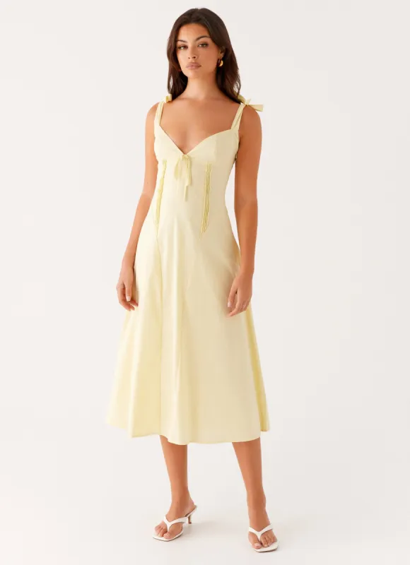 Adela Midi Dress - Yellow sold by Peppermayo