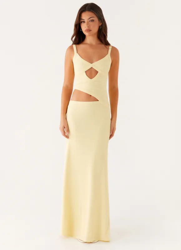 Jocelyn Maxi Dress - Yellow sold by Peppermayo