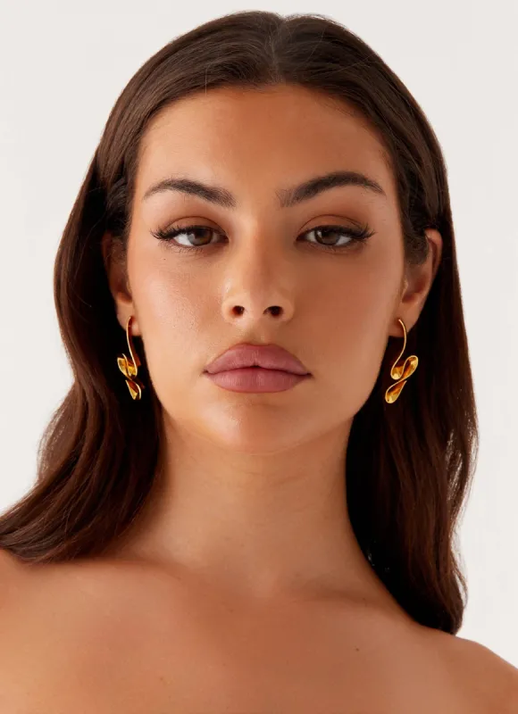 Valencia Earrings - Gold sold by Peppermayo