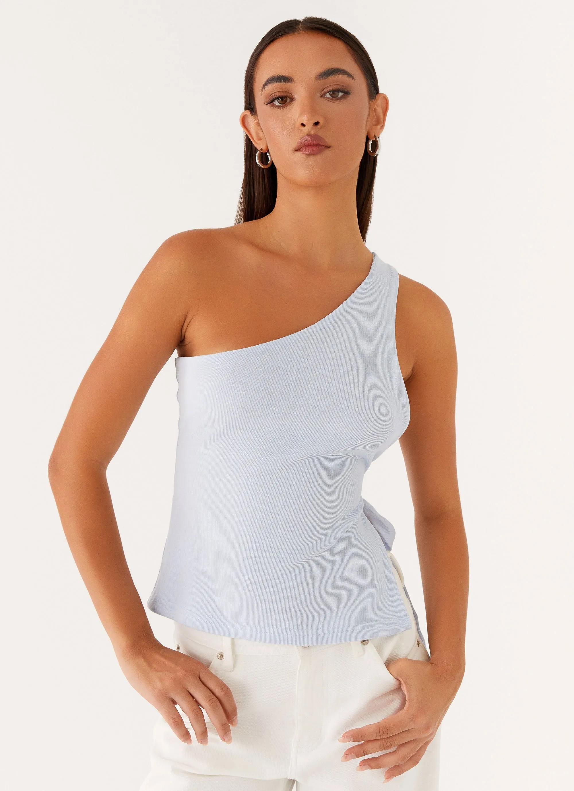 Safiya One Shoulder Top - Blue sold by Peppermayo product image thumbnail 5