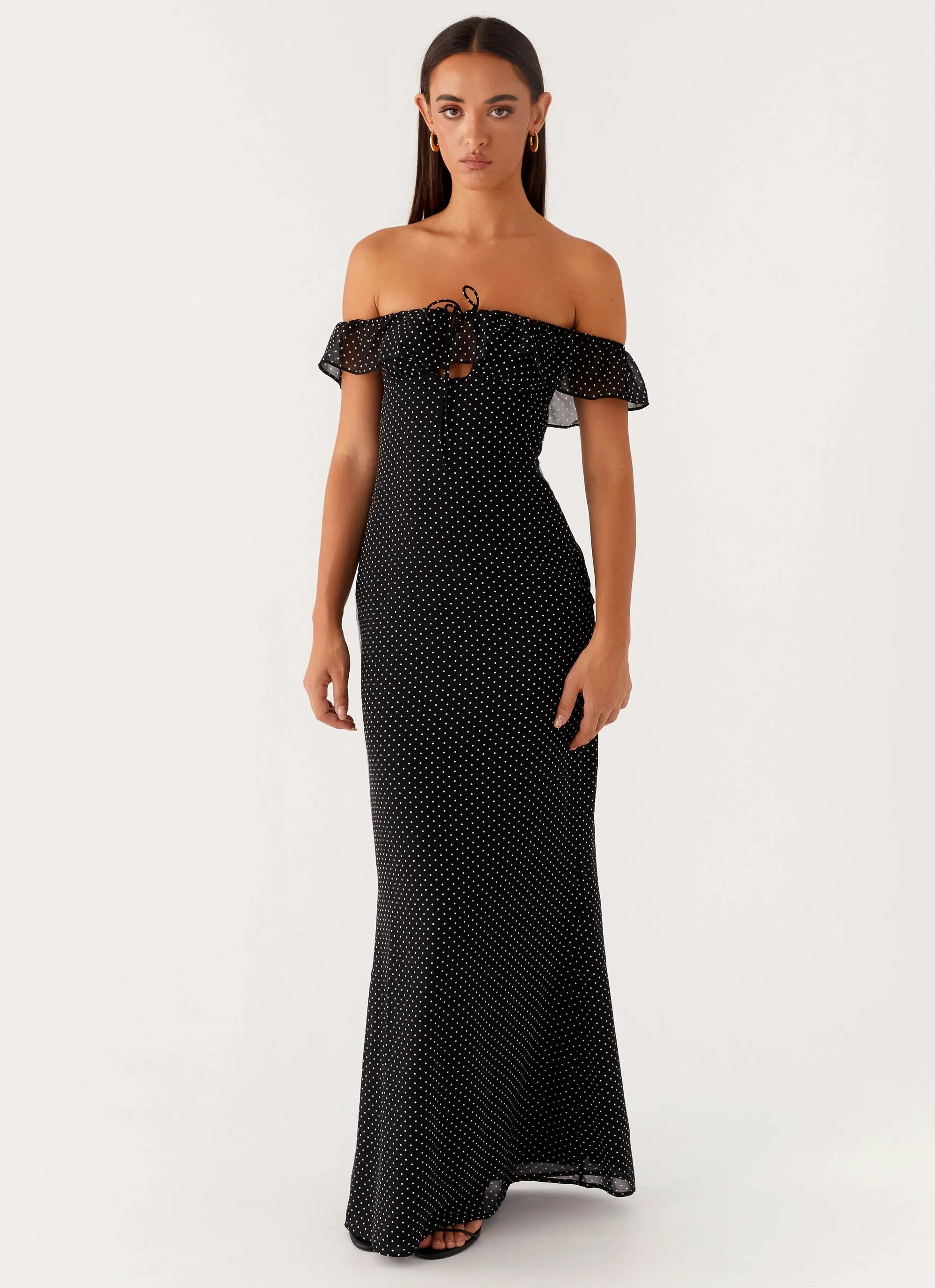 Scarlet Cherry Maxi Dress - Black Polka Dot sold by Peppermayo product image thumbnail 5