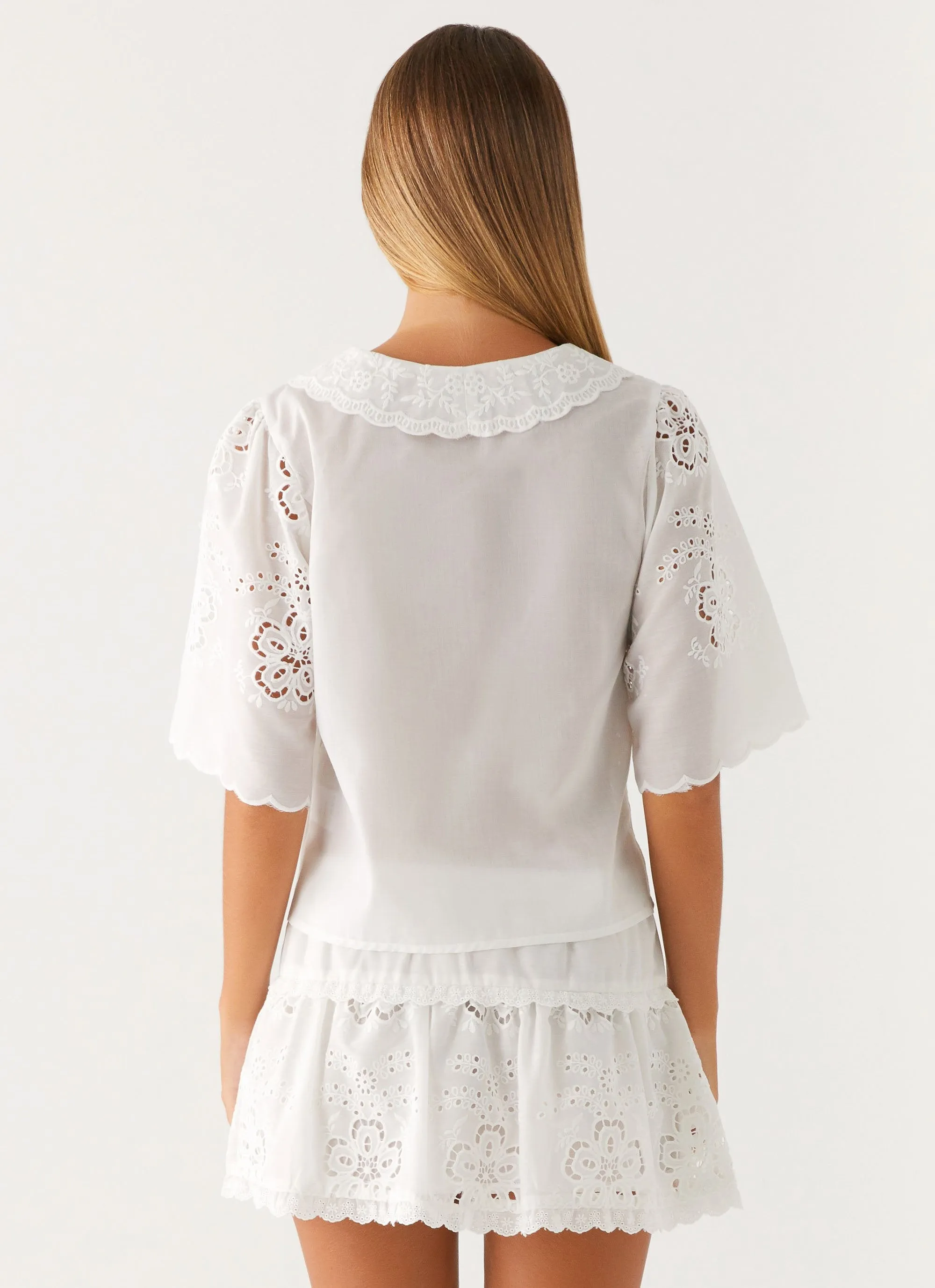 Summer Escape Embroidered Top - White sold by Peppermayo product image thumbnail 5