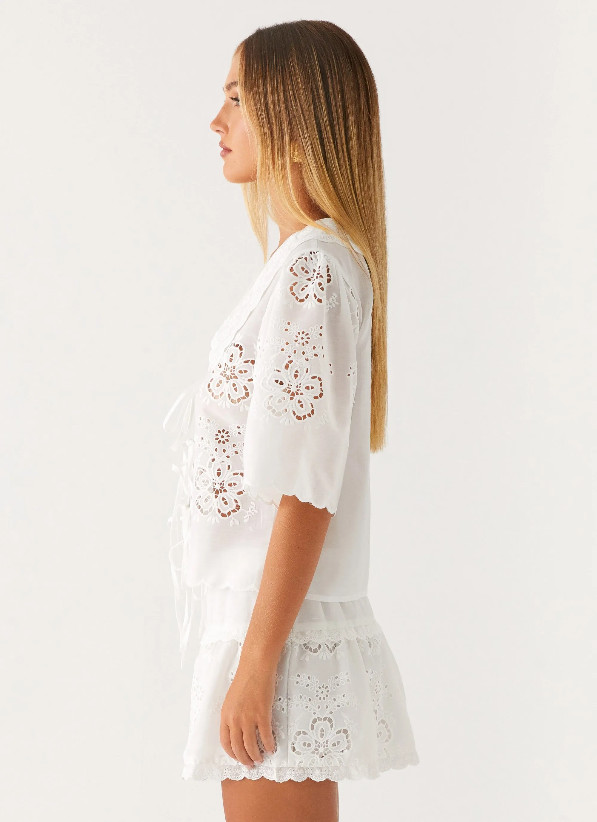 Summer Escape Embroidered Top - White sold by Peppermayo product image thumbnail 4