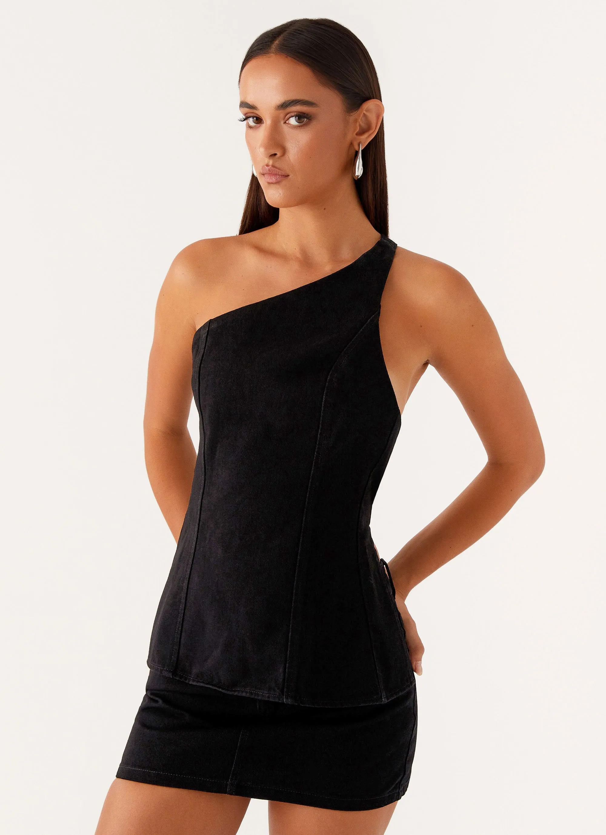 Maysa Low Rise Mini Skirt - Black sold by Peppermayo product image thumbnail 5