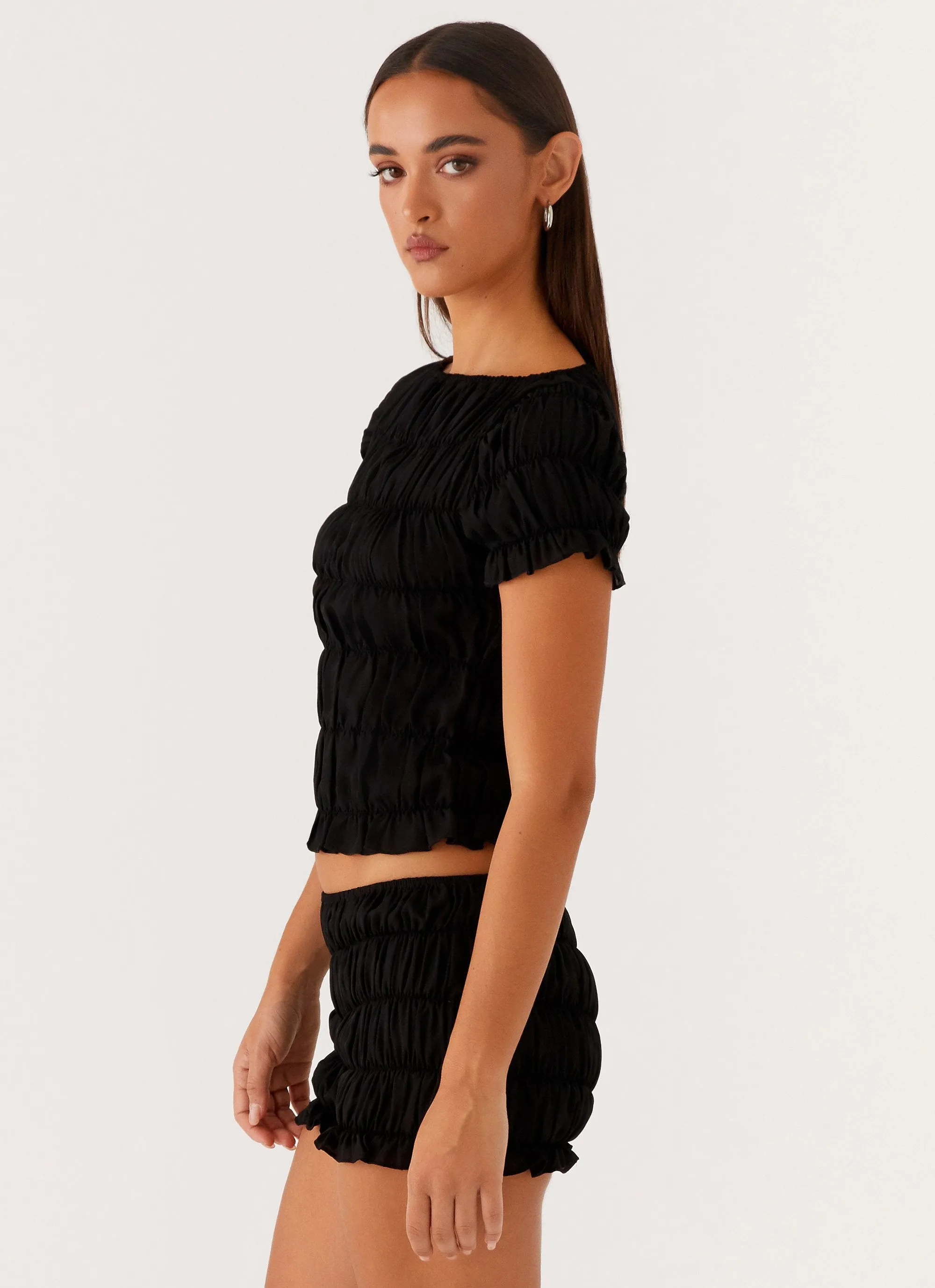 Mateo Ruched Top - Black sold by Peppermayo product image thumbnail 3