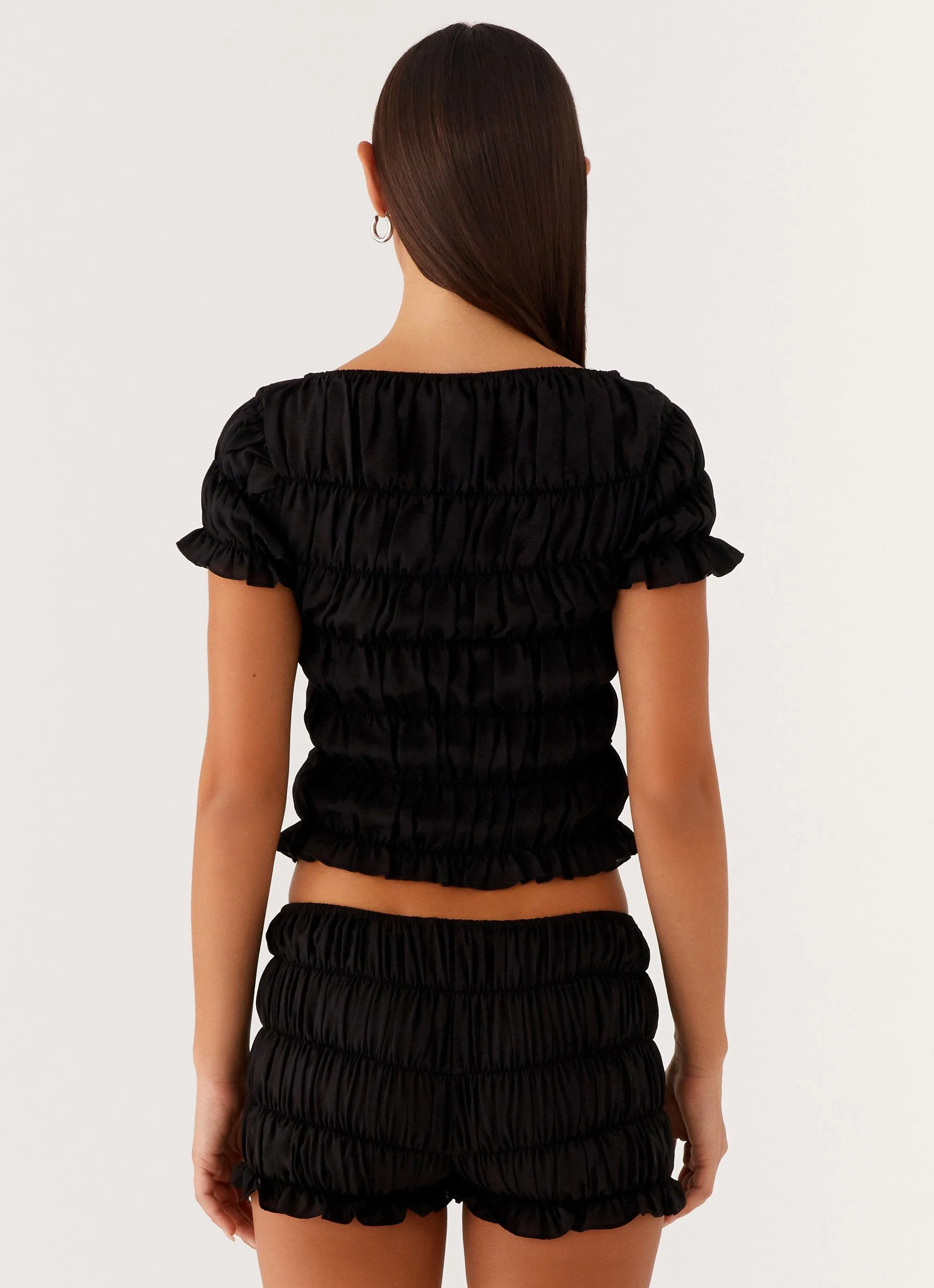 Mateo Ruched Top - Black sold by Peppermayo product image thumbnail 4