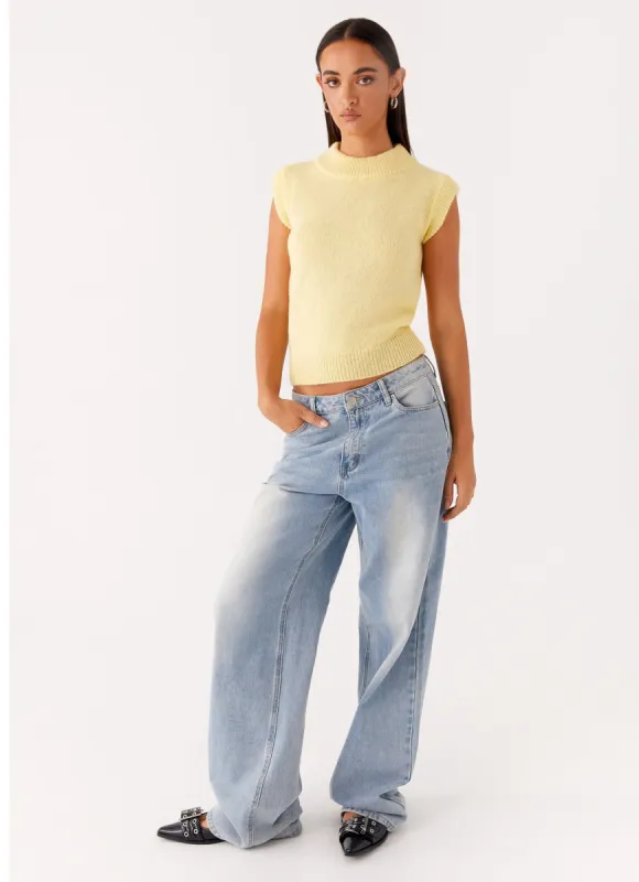 Melissa Knitted Vest - Yellow sold by Peppermayo