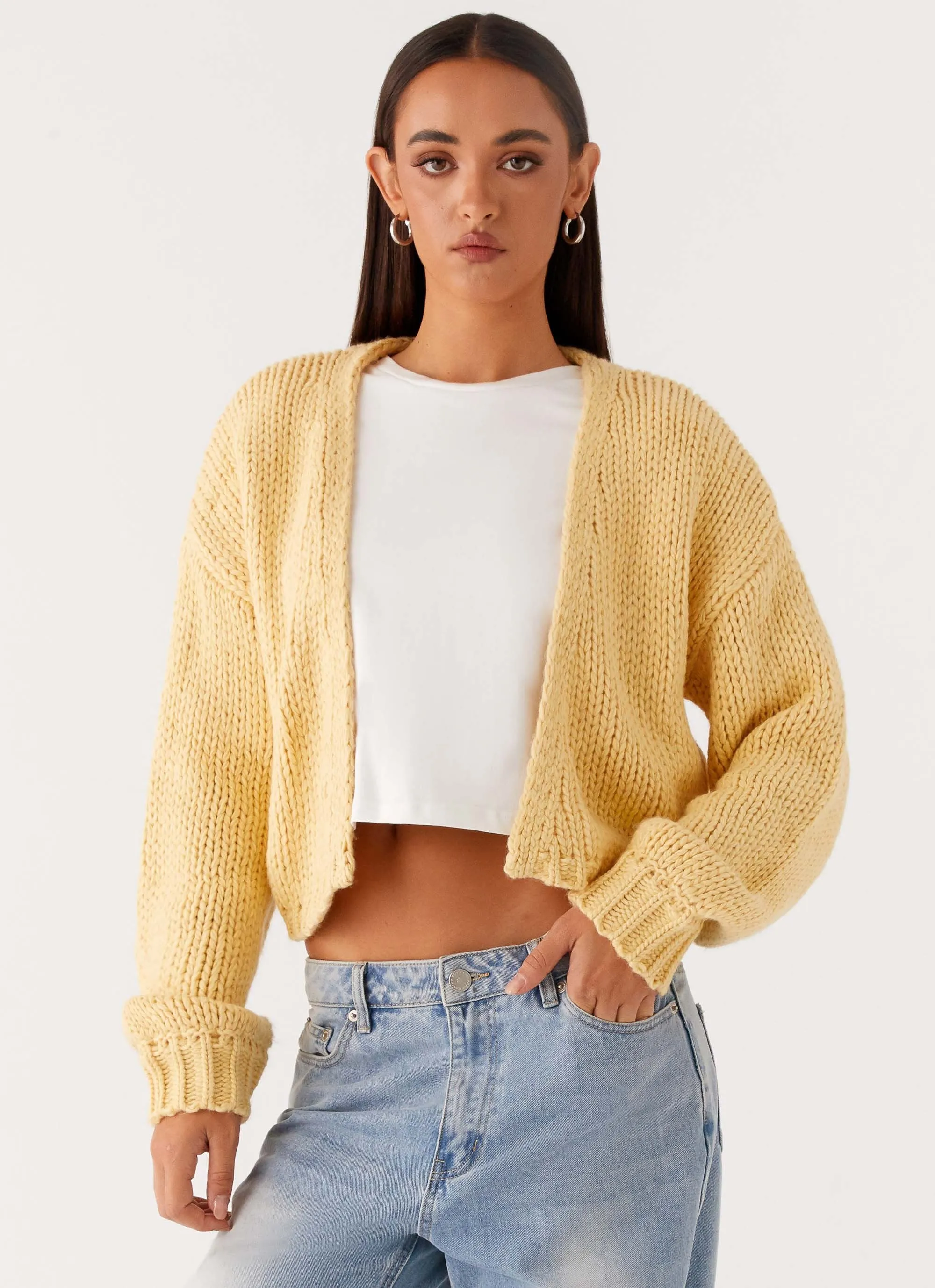 Jasleen Knit Cardigan - Yellow sold by Peppermayo
