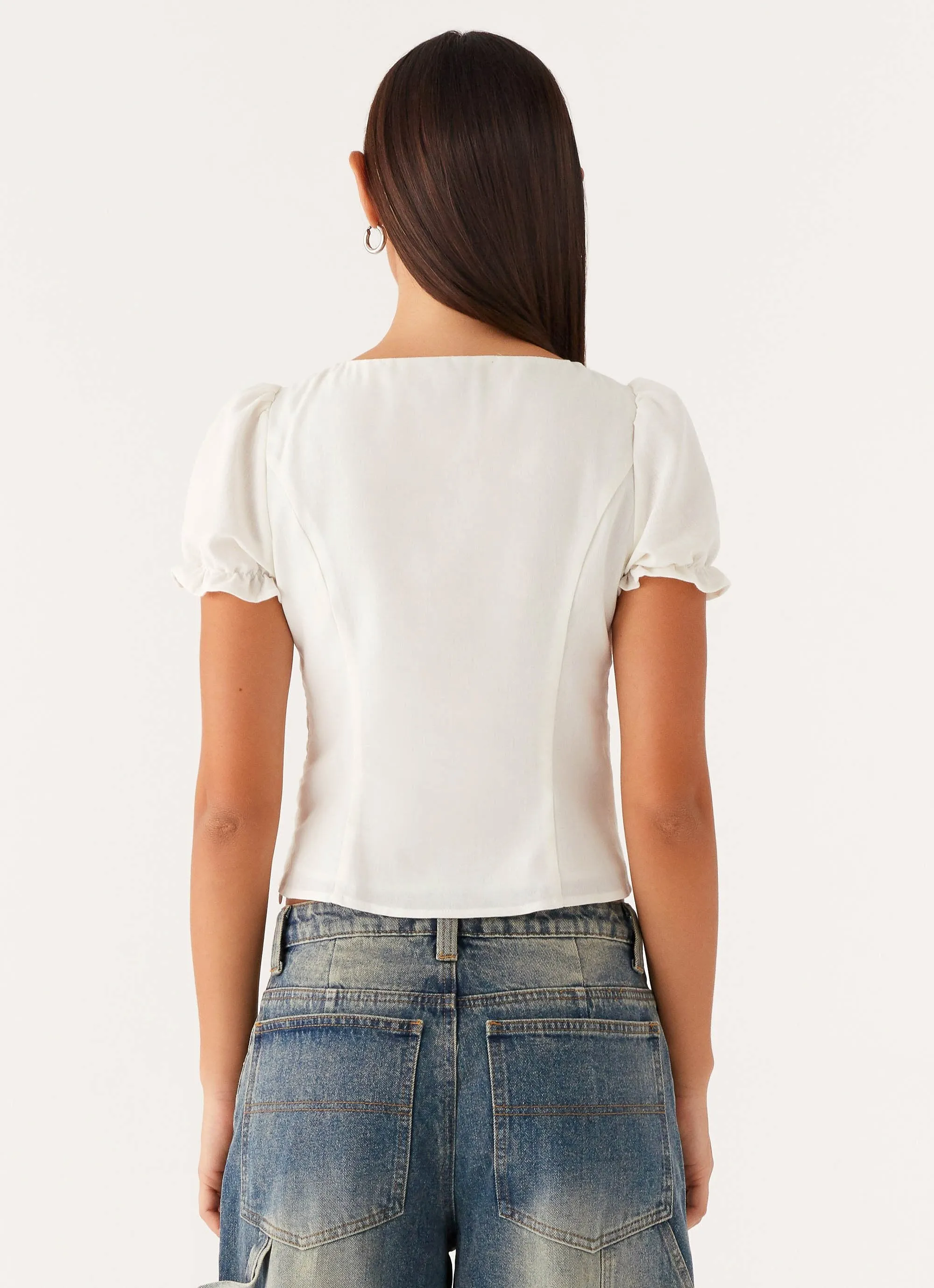These Words Puff Sleeve Top - White sold by Peppermayo product image thumbnail 4