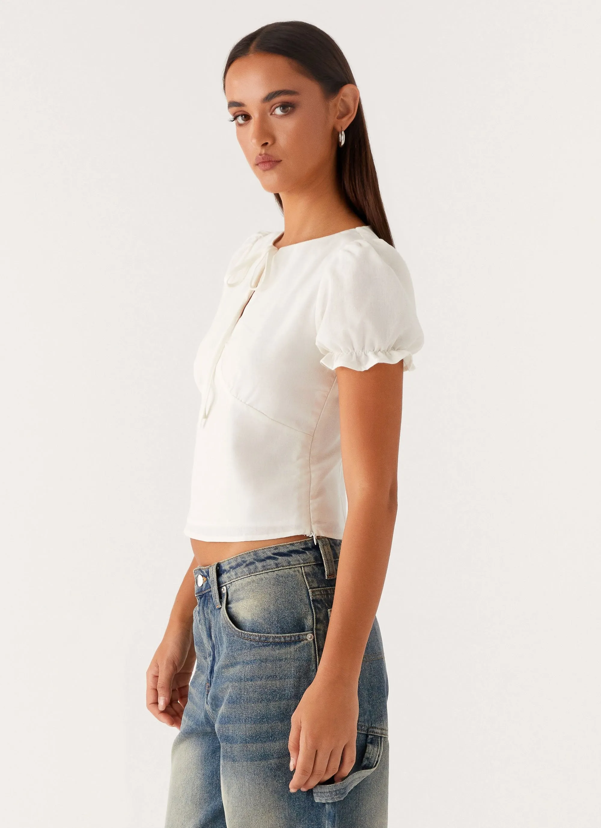 These Words Puff Sleeve Top - White sold by Peppermayo product image thumbnail 3