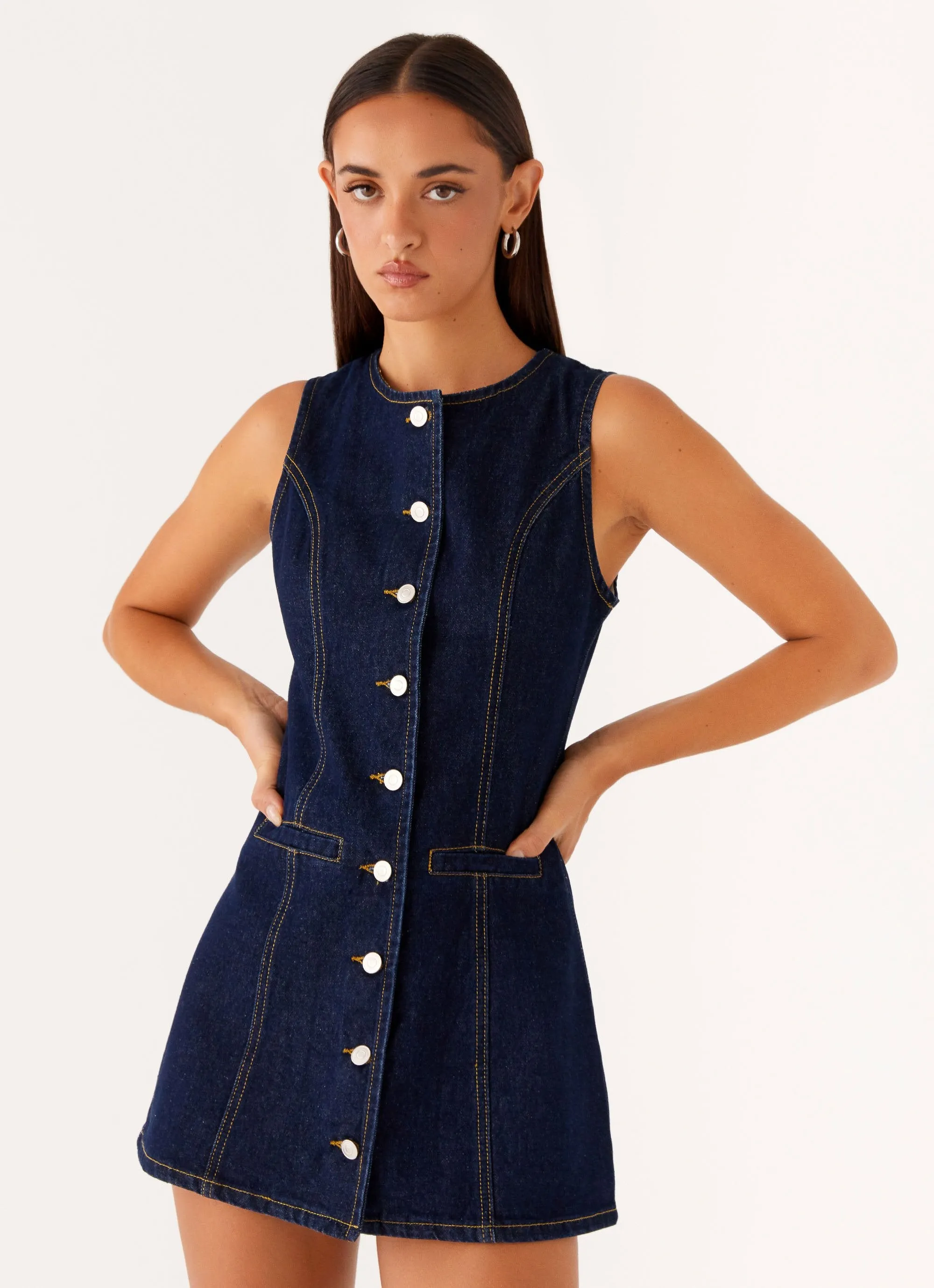 Dolton Mini Dress - Indigo sold by Peppermayo