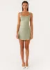 Odette Satin Mini Dress - Sage sold by Peppermayo