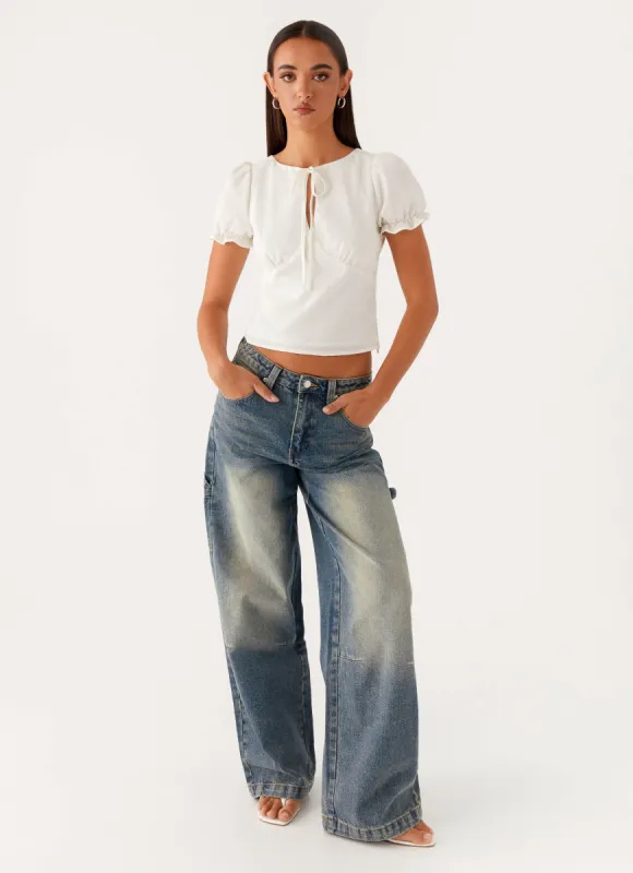 Jaylie Denim Jeans - Dirty Vintage Wash made by Peppermayo