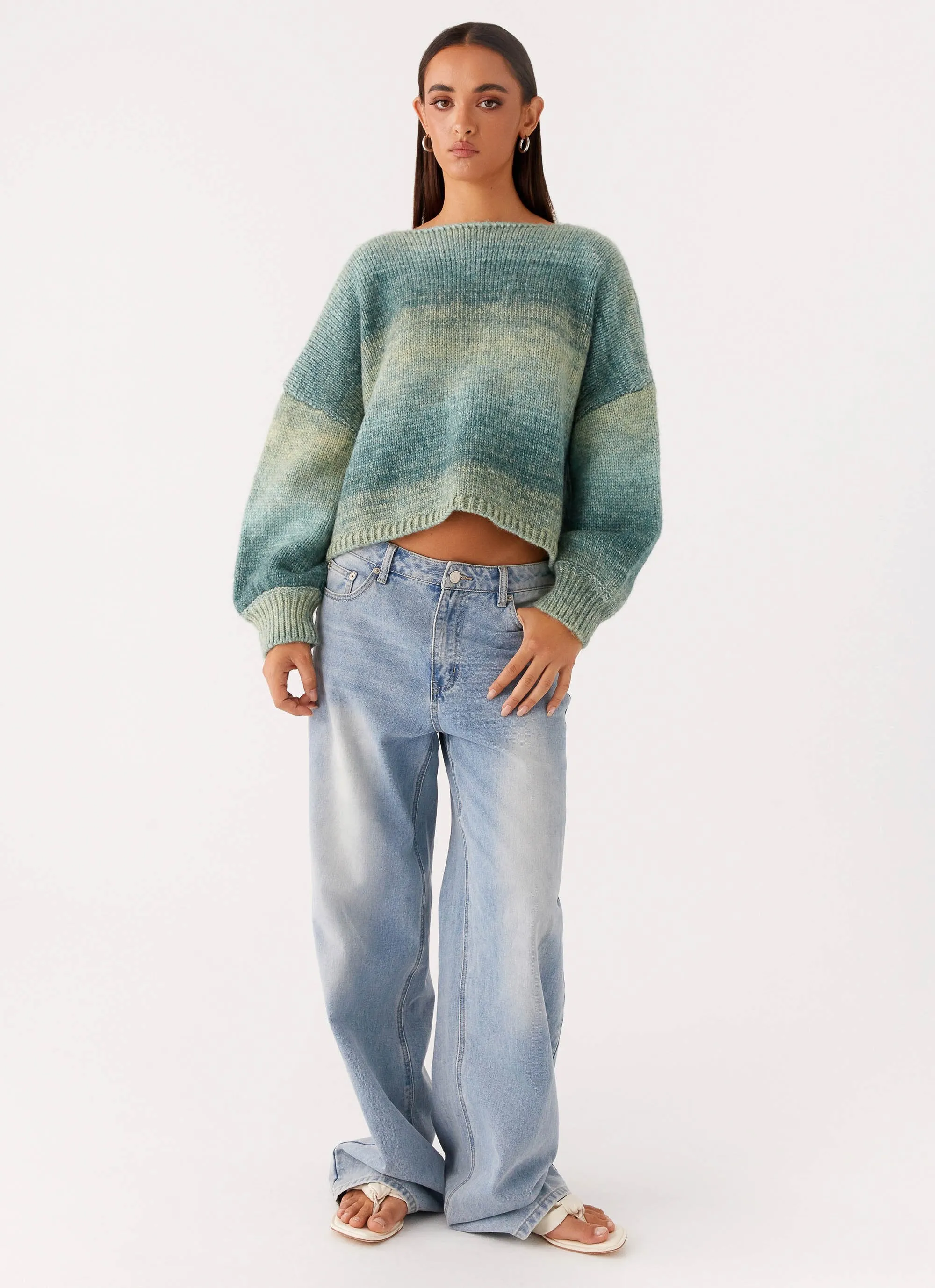 Lynne Oversized Jumper - Green Ombre sold by Peppermayo product image thumbnail 5