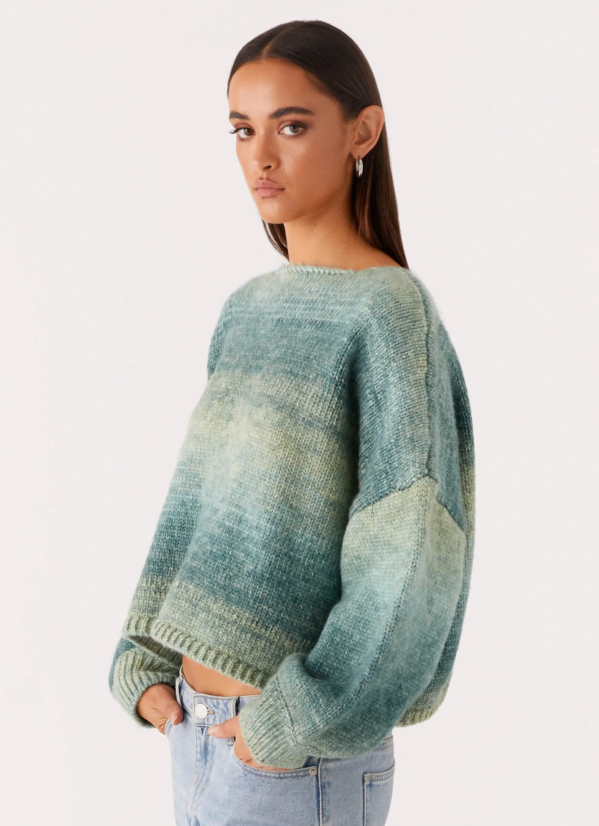 Lynne Oversized Jumper - Green Ombre sold by Peppermayo product image thumbnail 3