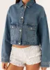 Kristy Oversized Denim Jacket - Blue sold by Peppermayo