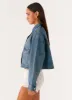 Kristy Oversized Denim Jacket - Blue sold by Peppermayo