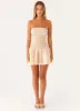 Cassidy Mini Dress - Orange Gingham sold by Peppermayo