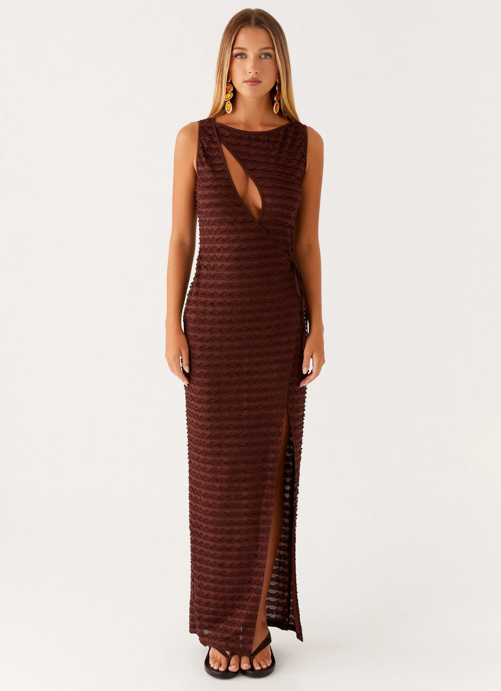 Sterling Wrap Maxi Dress - Chocolate sold by Peppermayo product image thumbnail 4
