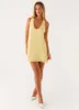 Industry Mini Dress - Pastel Yellow sold by Peppermayo