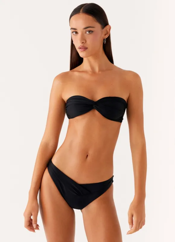 Delta Bandeau Bikini Top - Black sold by Peppermayo