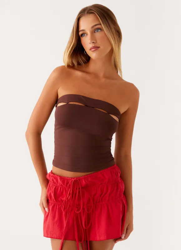 Fia Tube Top - Chocolate sold by Peppermayo