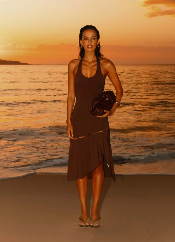 Fast Times Midi Dress - Chocolate sold by Peppermayo