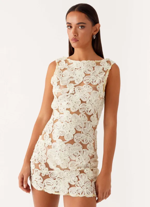 Candace Mini Dress - Yellow sold by Peppermayo