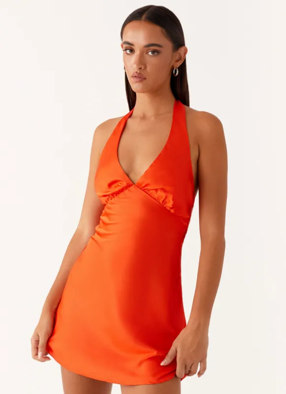 Heavy Hearted Mini Dress - Orange sold by Peppermayo