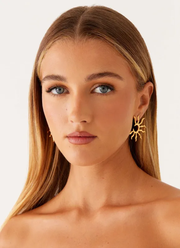 Sunny Earrings - Gold sold by Peppermayo