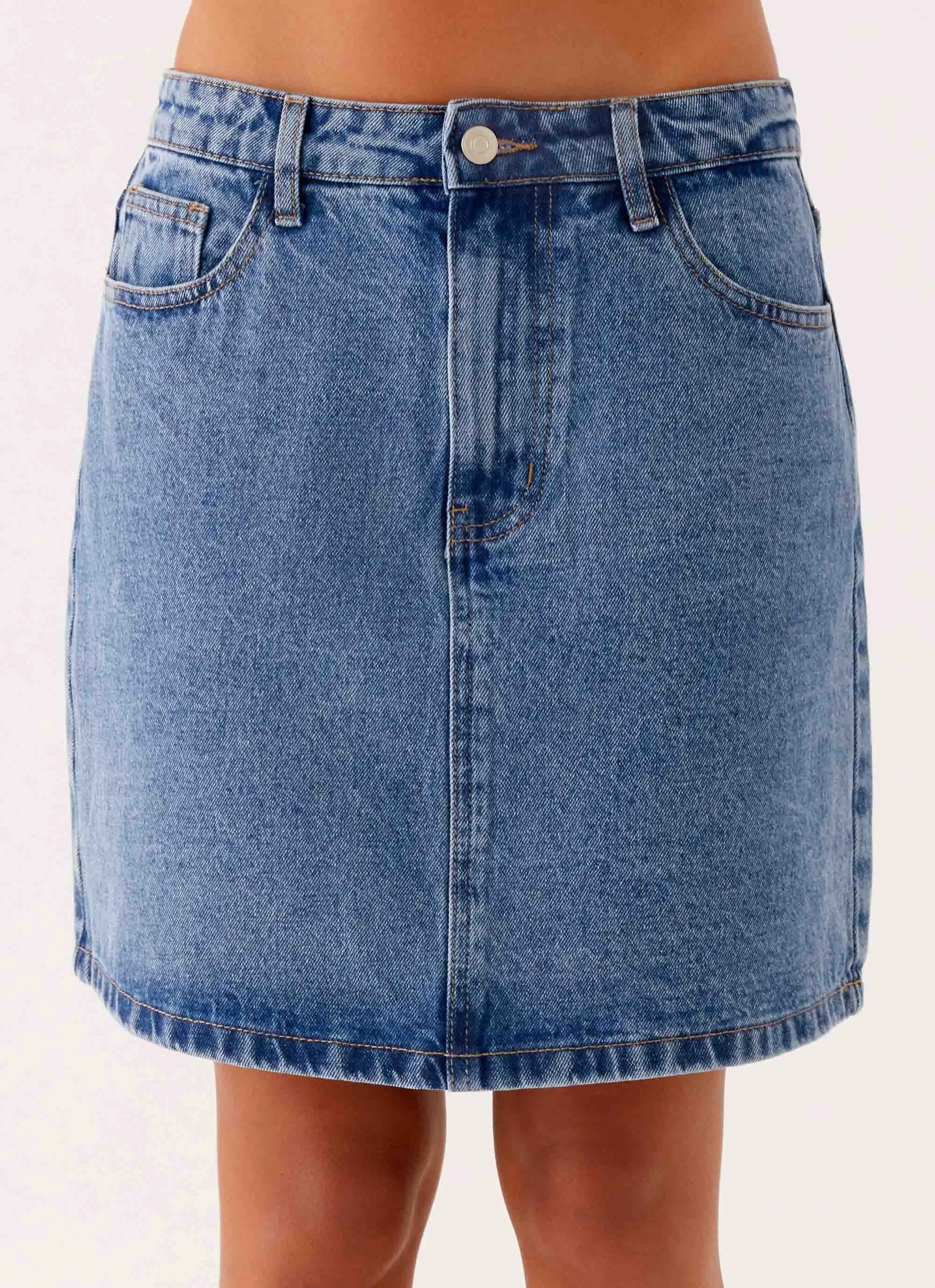 Stella Low Rise Mini Skirt - Blue sold by Peppermayo product image thumbnail 4