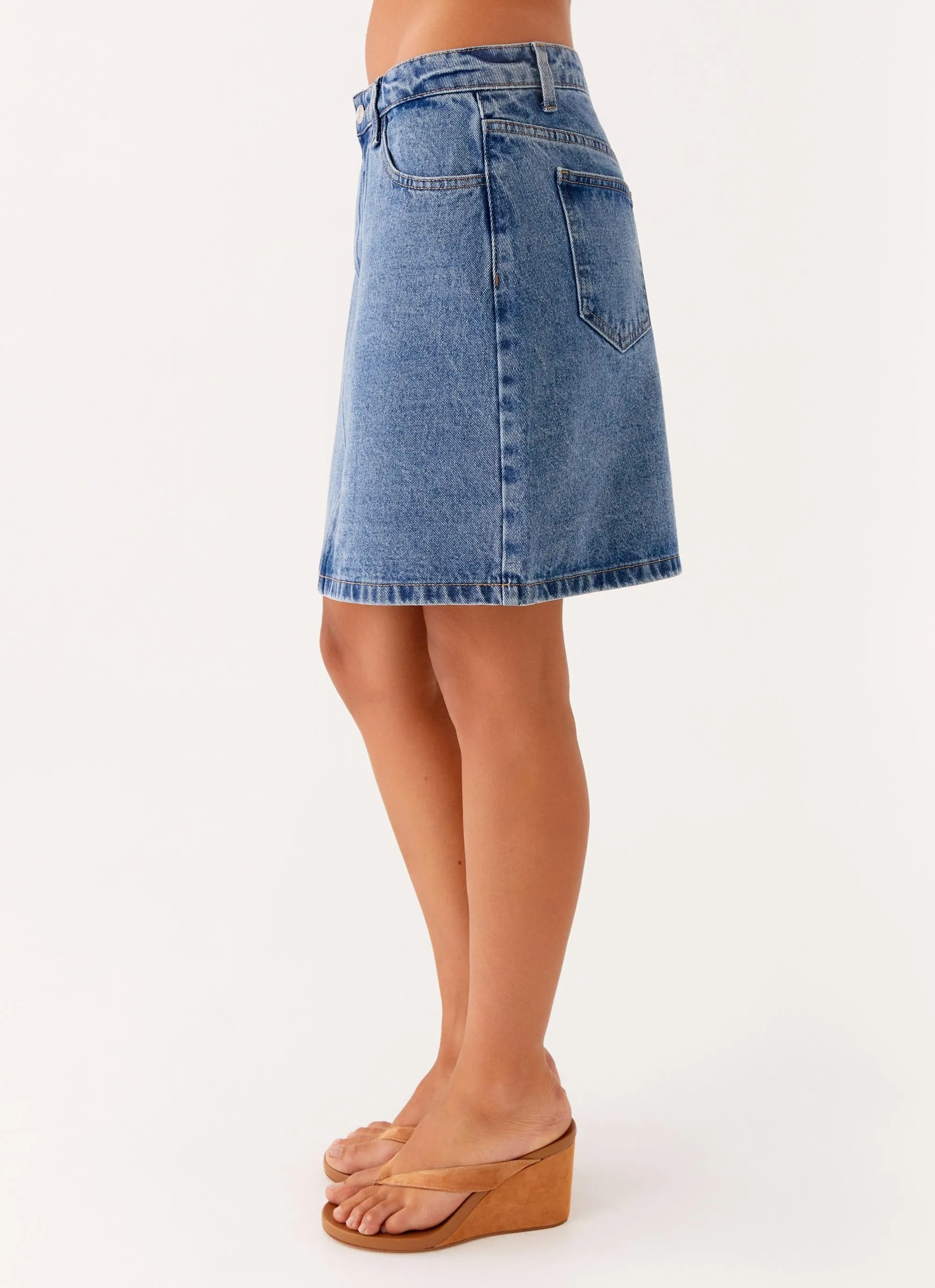 Stella Low Rise Mini Skirt - Blue sold by Peppermayo product image thumbnail 2
