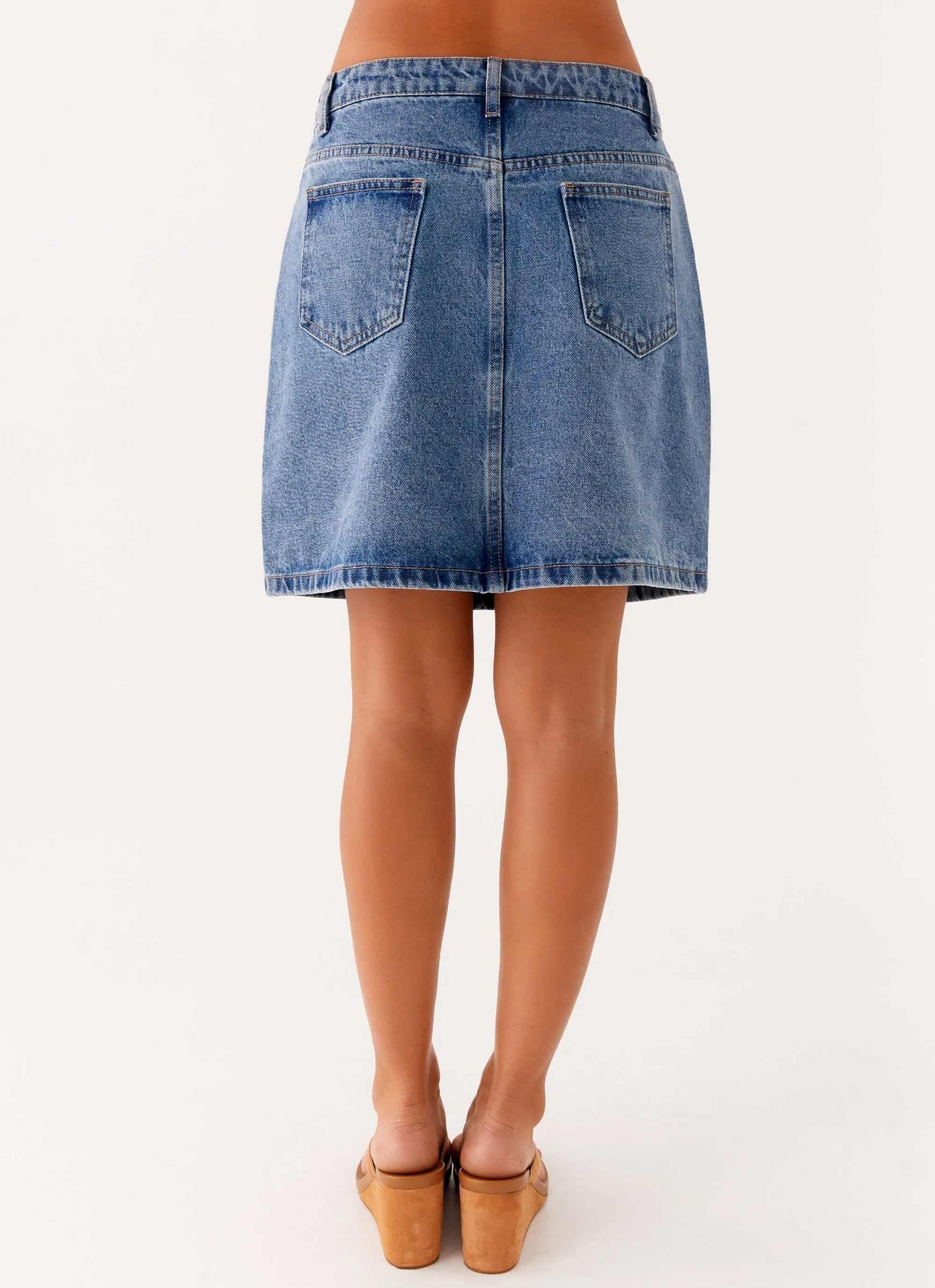 Stella Low Rise Mini Skirt - Blue sold by Peppermayo product image thumbnail 3