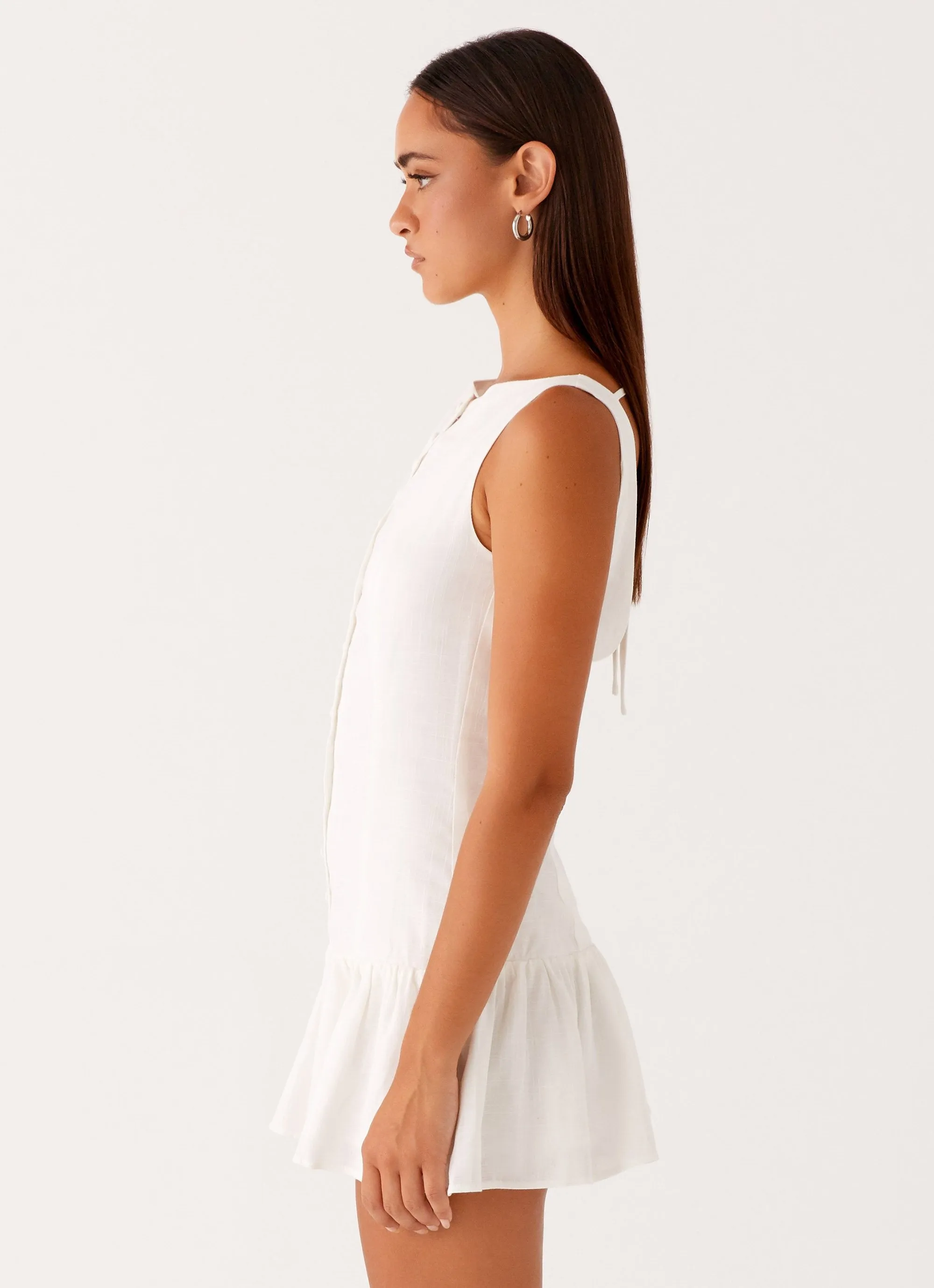 Meggie Linen Mini Dress - White sold by Peppermayo product image thumbnail 3