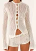 Molly Crochet Cardigan - Ivory sold by Peppermayo