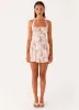 Rosalie Halter Mini Dress - Vintage Pink Floral sold by Peppermayo