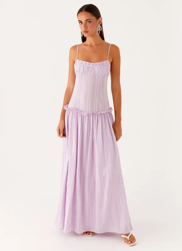 Jacinda Drop Waist Maxi Dress - Lavender sold by Peppermayo