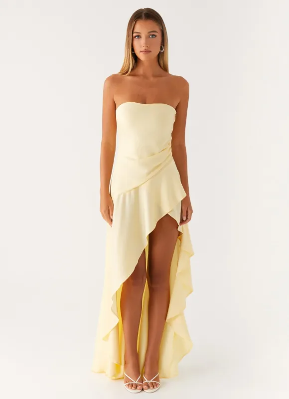 Bodie Maxi Dress - Pastel Yellow sold by Peppermayo