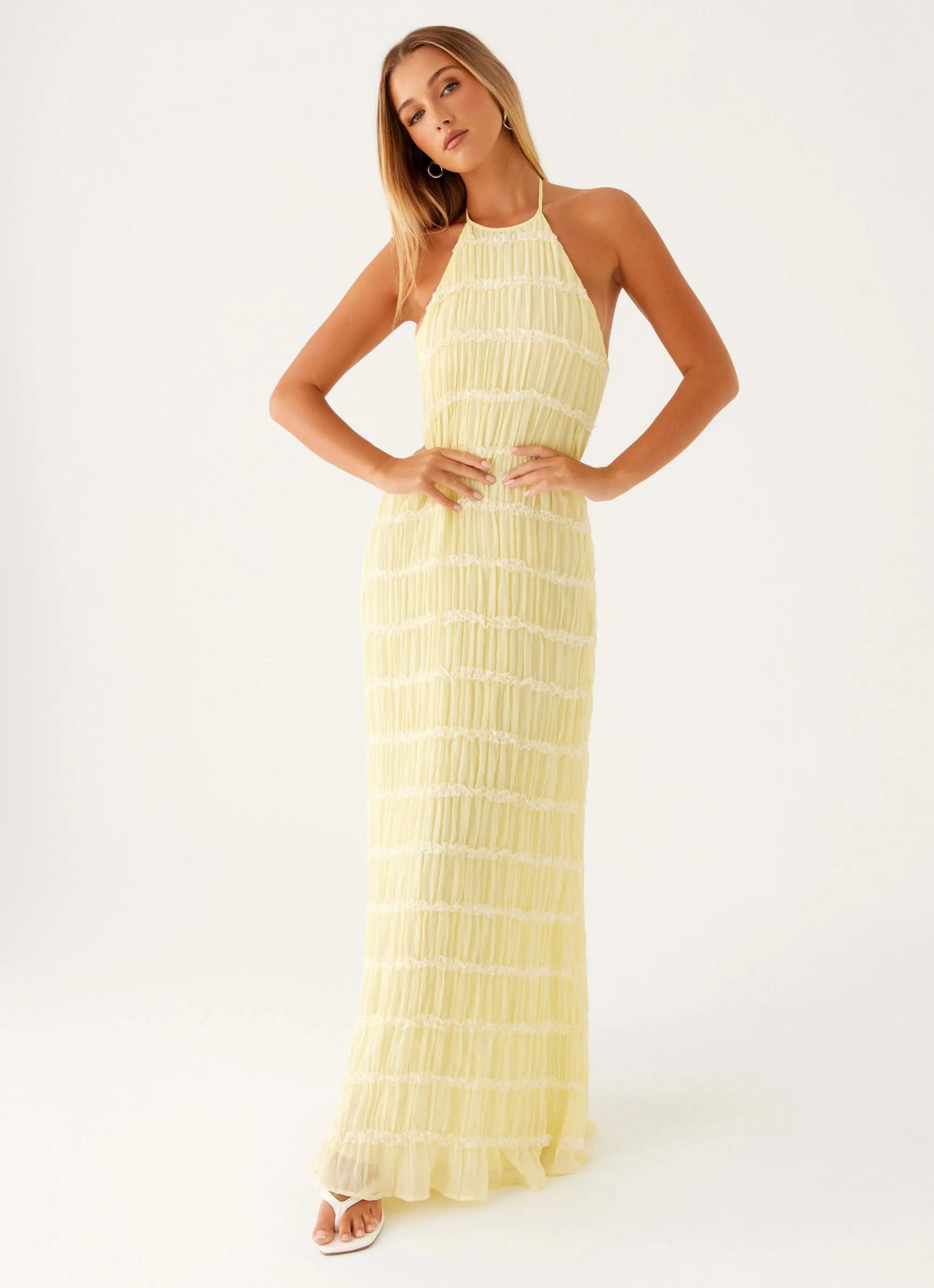 Aullie Maxi Dress - Yellow sold by Peppermayo