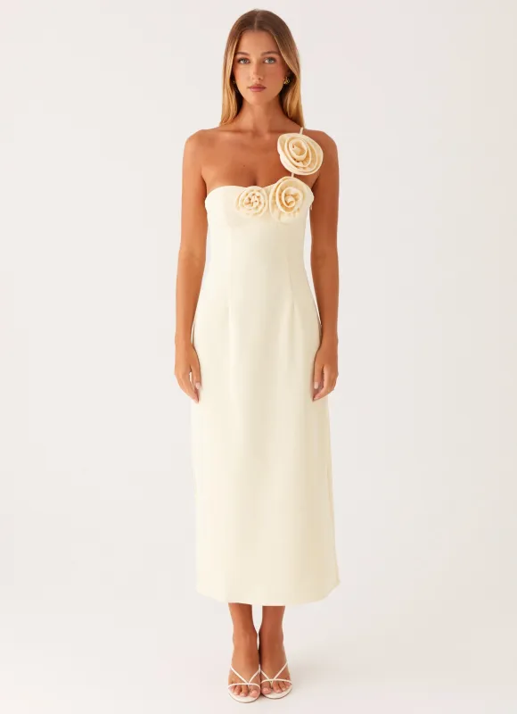Sweetpea Midi Dress - Yellow made by Peppermayo