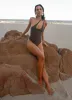Drifted One Piece Swimsuit - Chocolate sold by Peppermayo